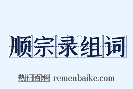 顺宗录组词是什么意思的图片